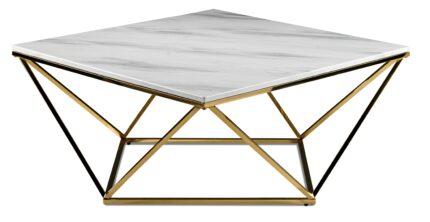 Lynn 39 Coffee Table - Marble and Gold